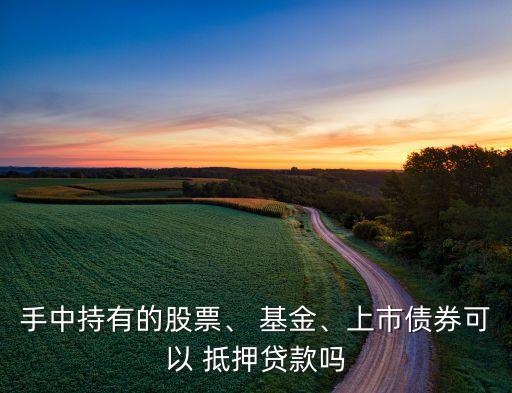 手中持有的股票、 基金、上市債券可以 抵押貸款嗎