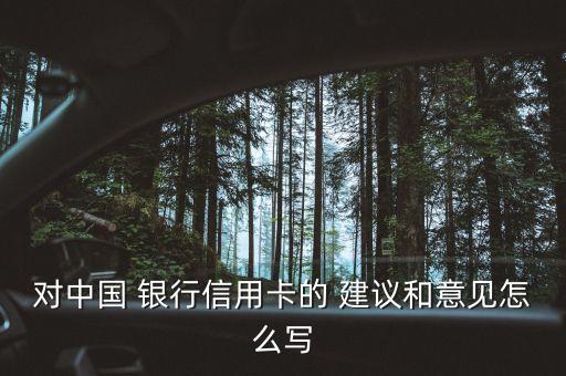 對(duì)中國(guó) 銀行信用卡的 建議和意見怎么寫