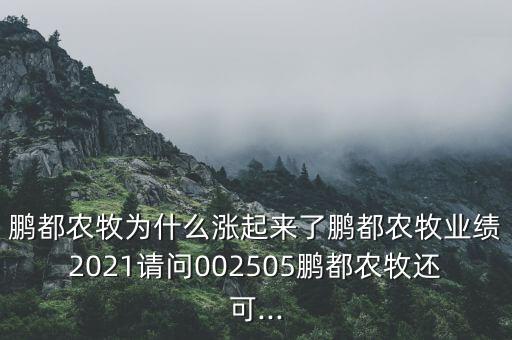 鵬都農(nóng)牧為什么漲起來(lái)了鵬都農(nóng)牧業(yè)績(jī)2021請(qǐng)問002505鵬都農(nóng)牧還可...