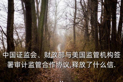 中國證監(jiān)會、財政部與美國監(jiān)管機構(gòu)簽署審計監(jiān)管合作協(xié)議,釋放了什么信...