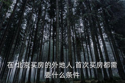 在 北京買(mǎi)房的外地人,首次買(mǎi)房都需要什么條件