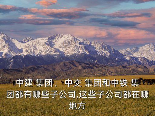 中建 集團(tuán)、 中交 集團(tuán)和中鐵 集團(tuán)都有哪些子公司,這些子公司都在哪地方