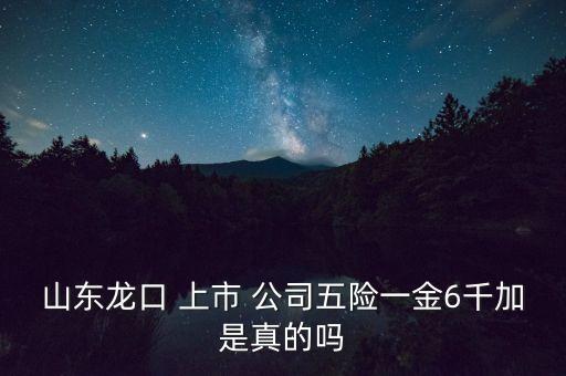 山東龍口 上市 公司五險一金6千加是真的嗎