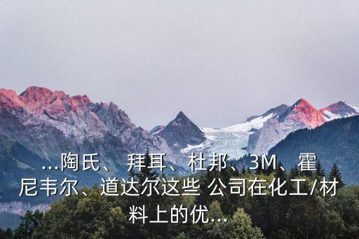 ...陶氏、 拜耳、杜邦、3M、霍尼韋爾、道達爾這些 公司在化工/材料上的優(yōu)...