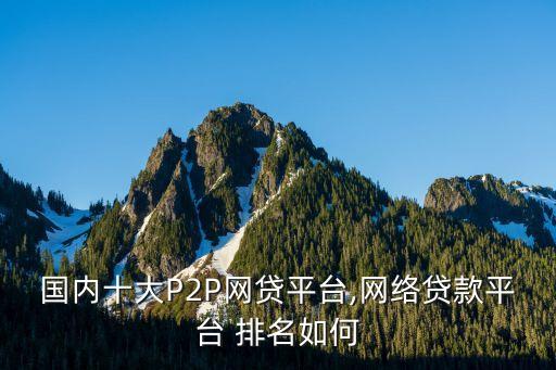 國內十大P2P網(wǎng)貸平臺,網(wǎng)絡貸款平臺 排名如何
