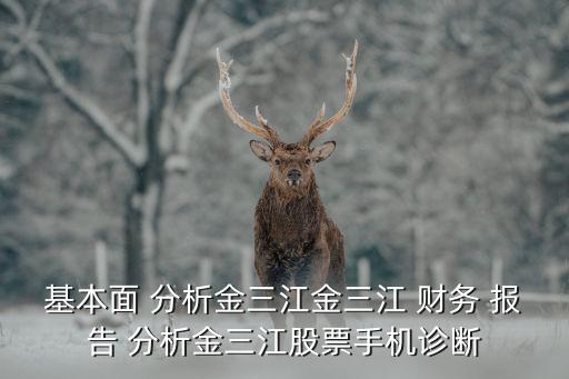 基本面 分析金三江金三江 財務(wù) 報告 分析金三江股票手機(jī)診斷