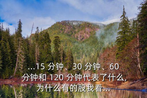 ...15 分鐘、30 分鐘、60 分鐘和 120 分鐘代表了什么,為什么有的股我看...