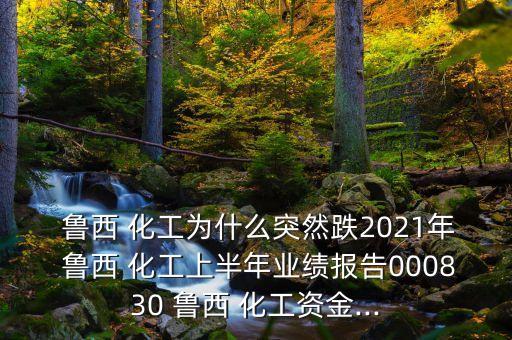  魯西 化工為什么突然跌2021年 魯西 化工上半年業(yè)績報(bào)告000830 魯西 化工資金...