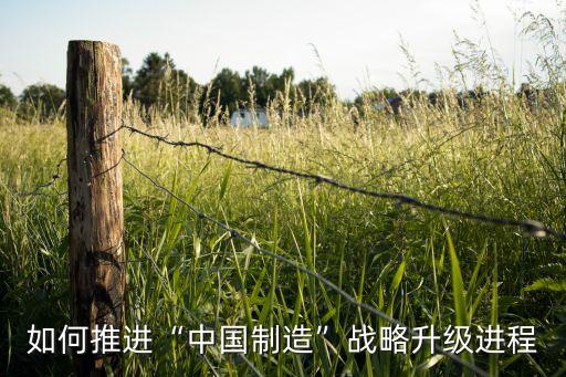 如何推進(jìn)“中國(guó)制造”戰(zhàn)略升級(jí)進(jìn)程