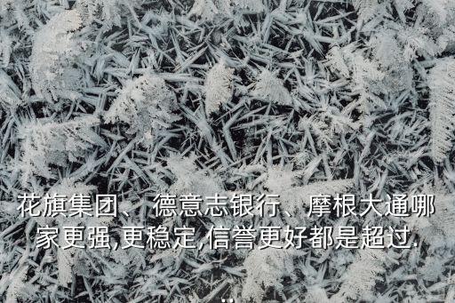 花旗集團、 德意志銀行、摩根大通哪家更強,更穩(wěn)定,信譽更好都是超過...