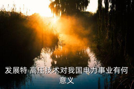 發(fā)展特 高壓技術(shù)對(duì)我國(guó)電力事業(yè)有何意義