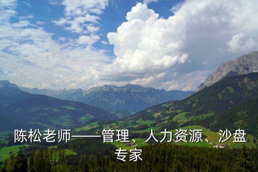  陳松老師——管理、人力資源、沙盤專家