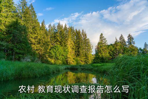 農村 教育現狀調查報告怎么寫