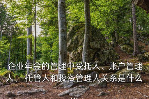  企業(yè)年金的管理中受托人、賬戶管理人、 托管人和投資管理人關(guān)系是什么...