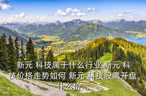  新元 科技屬于什么行業(yè) 新元 科技價(jià)格走勢(shì)如何 新元 科技股票開(kāi)盤(pán)什么價(jià)...
