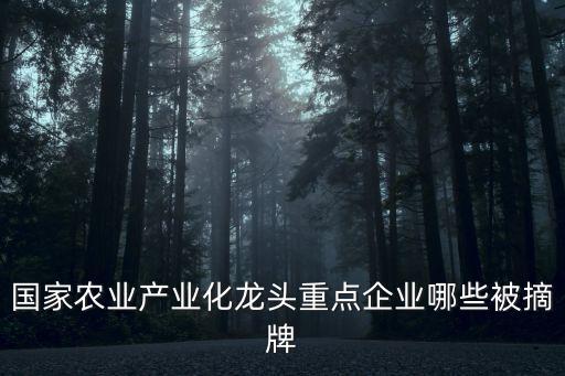 國家農業(yè)產業(yè)化龍頭重點企業(yè)哪些被摘牌