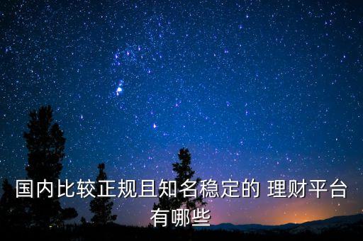 國內(nèi)比較正規(guī)且知名穩(wěn)定的 理財(cái)平臺有哪些