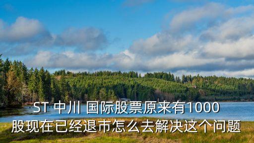 ST 中川 國(guó)際股票原來有1000股現(xiàn)在已經(jīng)退市怎么去解決這個(gè)問題